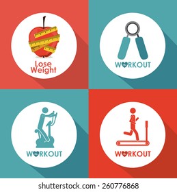 Fitness and Workout design, vector illustration