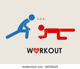 Fitness and Workout design, vector illustration