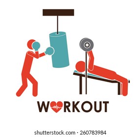 Fitness and Workout design, vector illustration