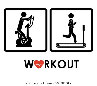 Fitness and Workout design, vector illustration
