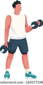 Fitness Workout Dumbbell Lifting Illustration, Strength Training and Cardio Exercises