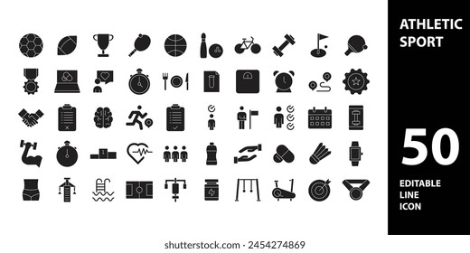 Fitness and Workout Line Icons. Editable Stroke. Pixel Perfect. For Mobile and Web. Contains such icons as Bodybuilding, Heartbeat, Swimming, Cycling, Running, Diet.