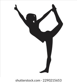 Fitness workout. A woman Did cardio exercises. Silhouetes illustration.