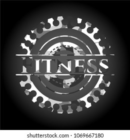 Fitness written on a grey camouflage texture