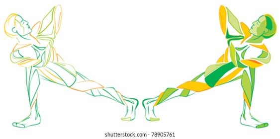 fitness YOGA men vector