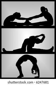 fitness and yoga silhouette