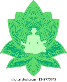 Fitness, yogi flat silhouette