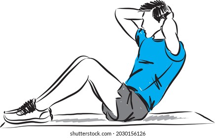 fitness young man exercising vector illustration