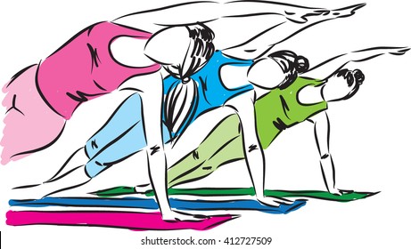 fitness zen women concept illustration