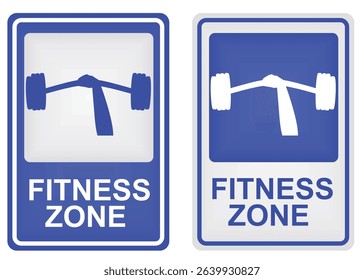 Fitness zone sign. vector illustration