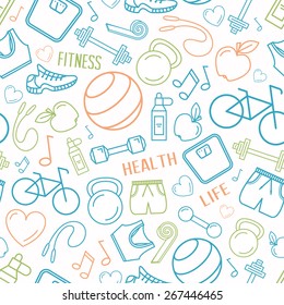 Fitness/exercise seamless pattern background