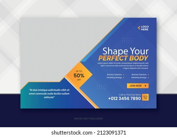 Fitness-Gym banner or Horizontal banner for social media post template