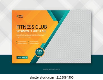 Fitness-Gym banner or Horizontal banner for social media post template