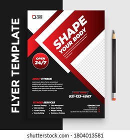 Fitness/Gym Flyer Template vector design. Layout template in A4 size.