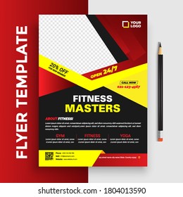 Fitness/Gym Flyer Template vector design. Layout template in A4 size.