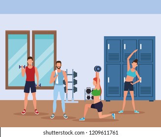 fitnesspleople doing exercise