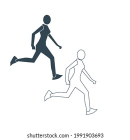 Fitness-related concept icon - stock illustration. This icon depicts a woman running.