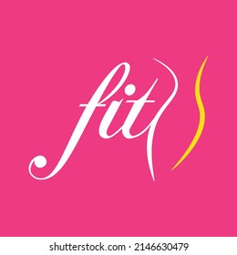 Fits Letter with Slim and curvy shape vector represents body of female suitable for logo and branding for beauty and health business.