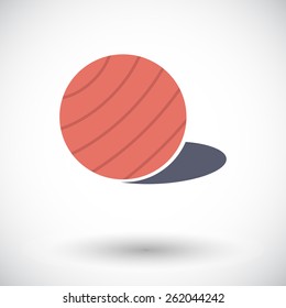 Fittball. Single flat icon on white background. Vector illustration.