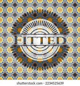 Fitted arabic style emblem. Arabesque decoration. 