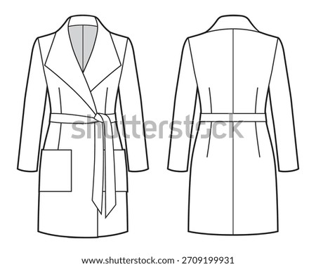 Fitted classic coat with shawl lapel collar