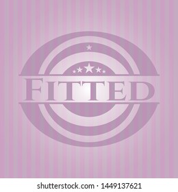 Fitted realistic pink emblem. Vector Illustration. Detailed.