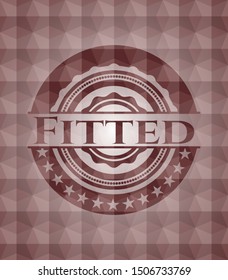 Fitted red seamless emblem with geometric background.