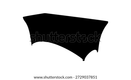 Fitted and Tight Cloth for Rectangle Table, black isolated silhouette
