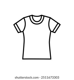 Fitted T-Shirt line black icon. Sign for web page, mobile app, button, logo. Vector isolated button. Editable stroke.