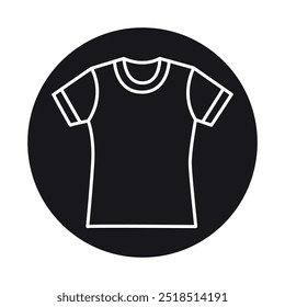 Icono negro de línea de camiseta ajustada. Firme para la página del Web, App móvil, Botón, logotipo. Vector Botón aislado. Trazo editable.