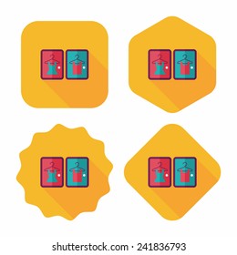 Fitting room flat icon with long shadow,eps10