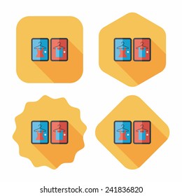 Fitting room flat icon with long shadow,eps10