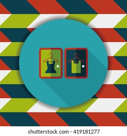 Fitting room flat icon with long shadow,eps10