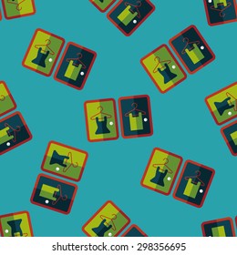 Fitting room flat icon,eps10 seamless pattern background