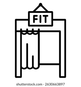 Fitting room icon on white background vector
Vector line icon shopping and goods