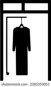 Fitting room sign flat vector illustration