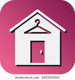 Fitting Room Vector Glyph Gradient Background Icon For Personal And Commercial Use.
