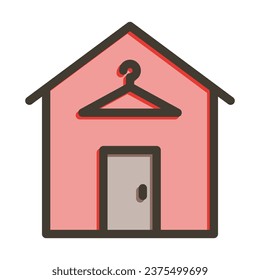 Fitting Room Vector Thick Line Filled Colors Icon For Personal And Commercial Use.
