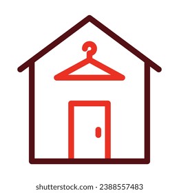 Fitting Room Vector Thick Line Two Color Icons For Personal And Commercial Use.
