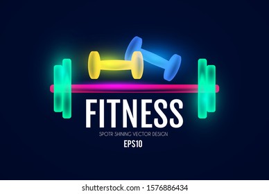 Fittnes and sport shining background. Shining equipment.