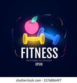 Fittnes and sport shining background. Shining equipment.