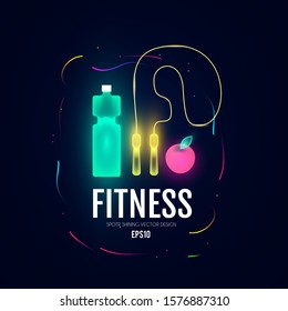 Fittnes and sport shining background. Shining equipment.