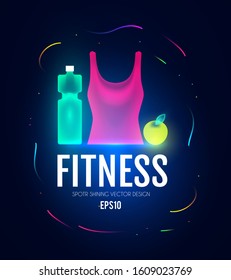 Fittnes and sport shining background. Shining equipment.