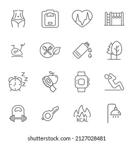 Fittness icons set . Fittness pack symbol vector elements for infographic web