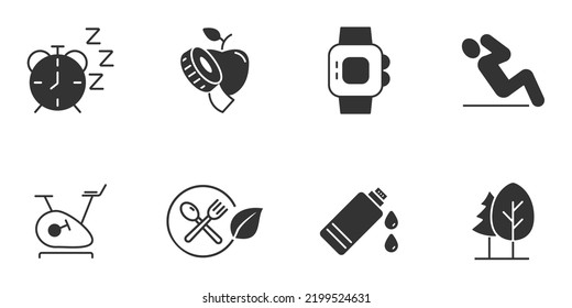 Fittness icons set .  Fittness pack symbol vector elements for infographic web