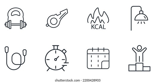 Fittness icons set .  Fittness pack symbol vector elements for infographic web