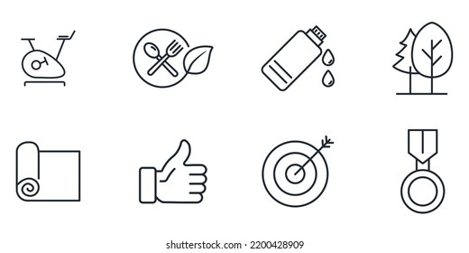 Fittness icons set .  Fittness pack symbol vector elements for infographic web