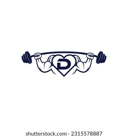 Fittness logo love alfabet concept