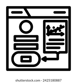 fitts law ux ui design line icon vector. fitts law ux ui design sign. isolated contour symbol black illustration