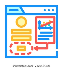 fitts law ux ui design color icon vector. fitts law ux ui design sign. isolated symbol illustration